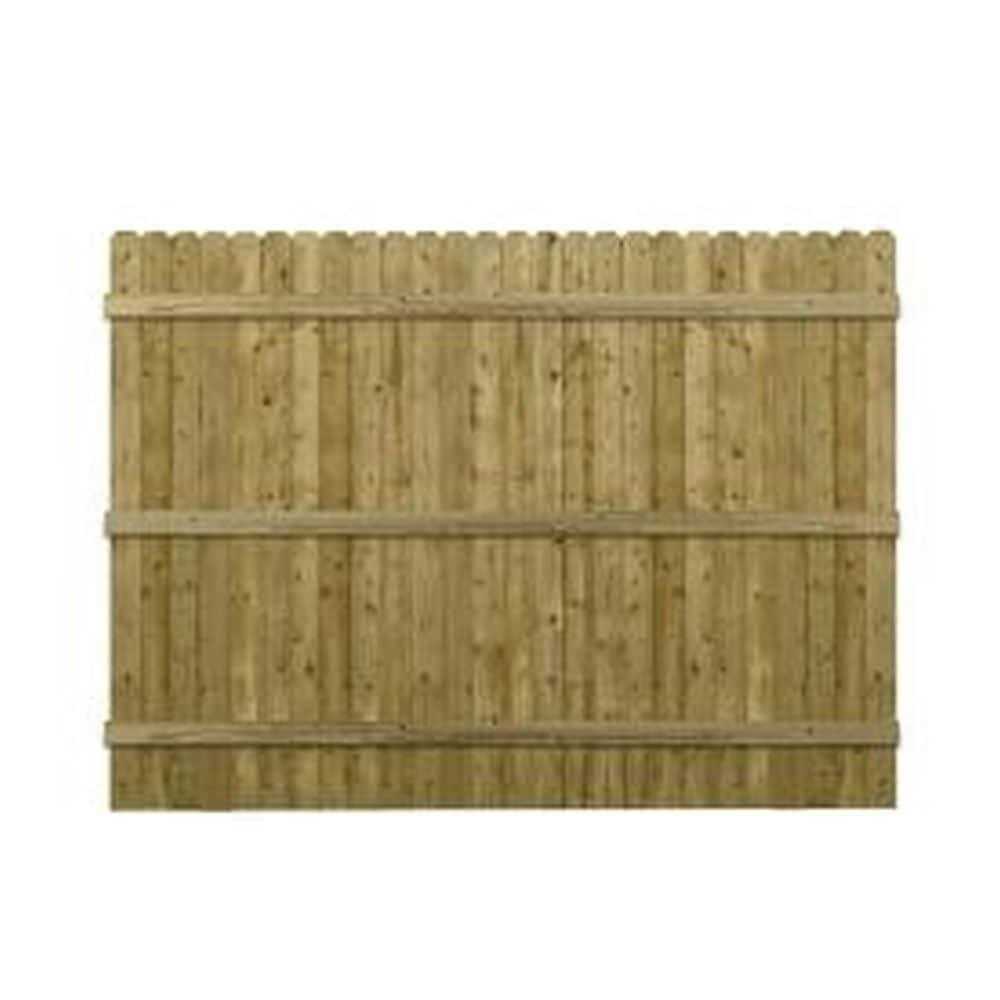 Severe Weather 6-ft x 8-ft Pressure Treated Southern Yellow Pine Dog Ear Privacy Spaced Picket Fence Panel - Shop Hardware Tools Online Store