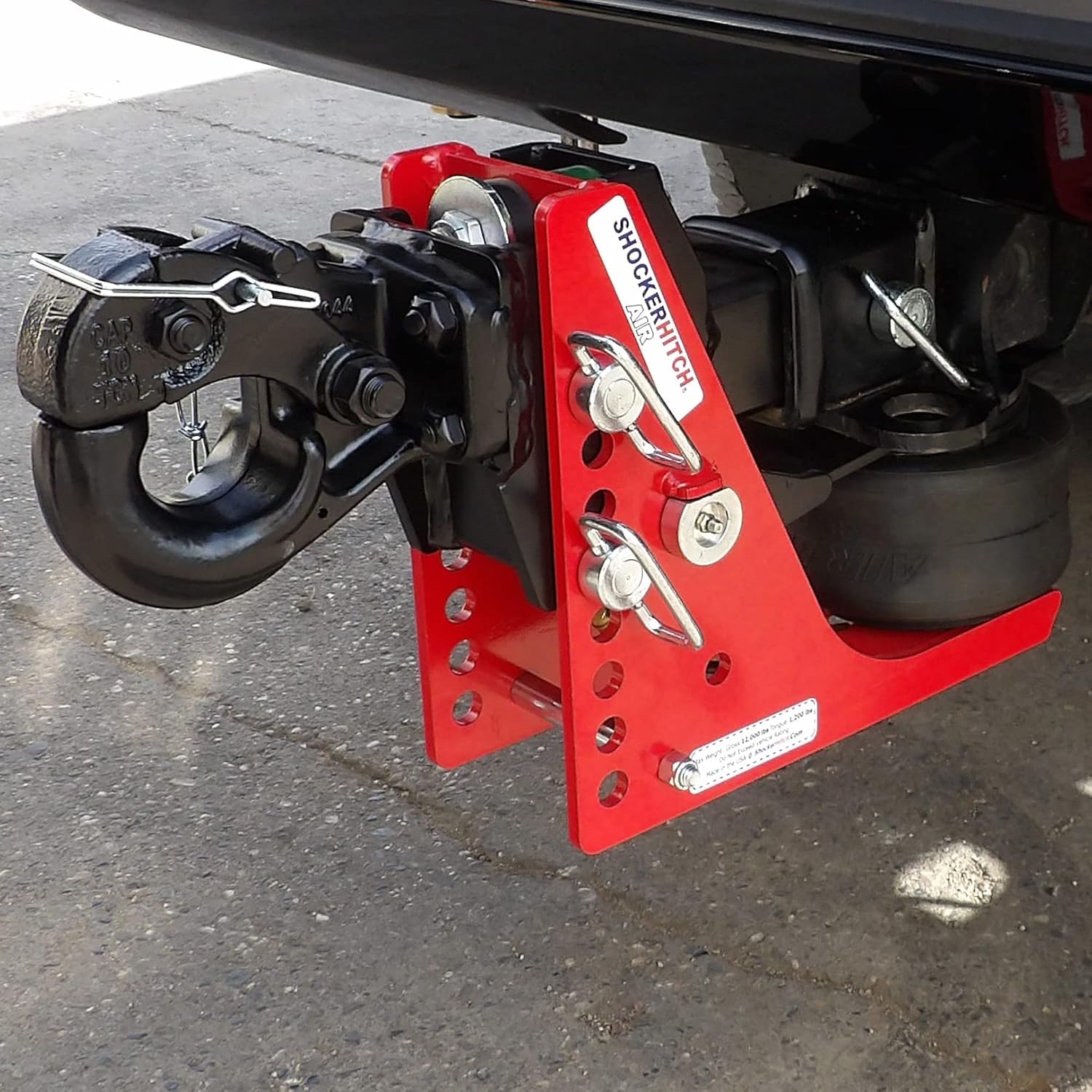 Shocker Air Pintle Hitch - Adjustable, Fits 2" Receiver, 12000 lbs Q672277