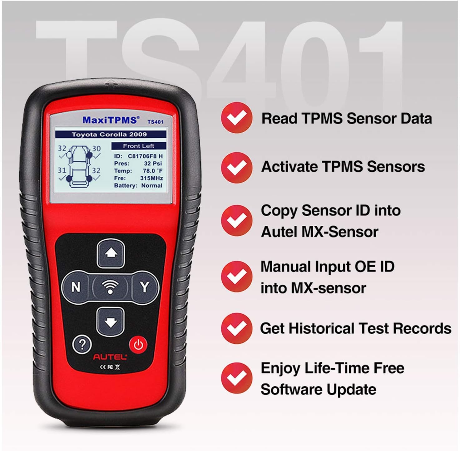 Autel MaxiTPMS TS401 TPMS Relearn Tool for Sensor Reset and Activation G640782