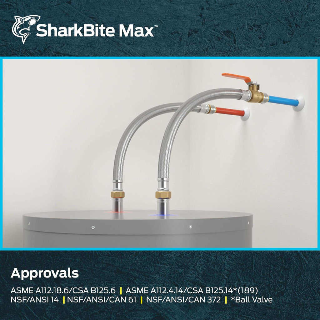 Sharkbite 18 in. Braided Stainless Steel Water Heater Connector, 3/4 x 3/4 in. FIP T148