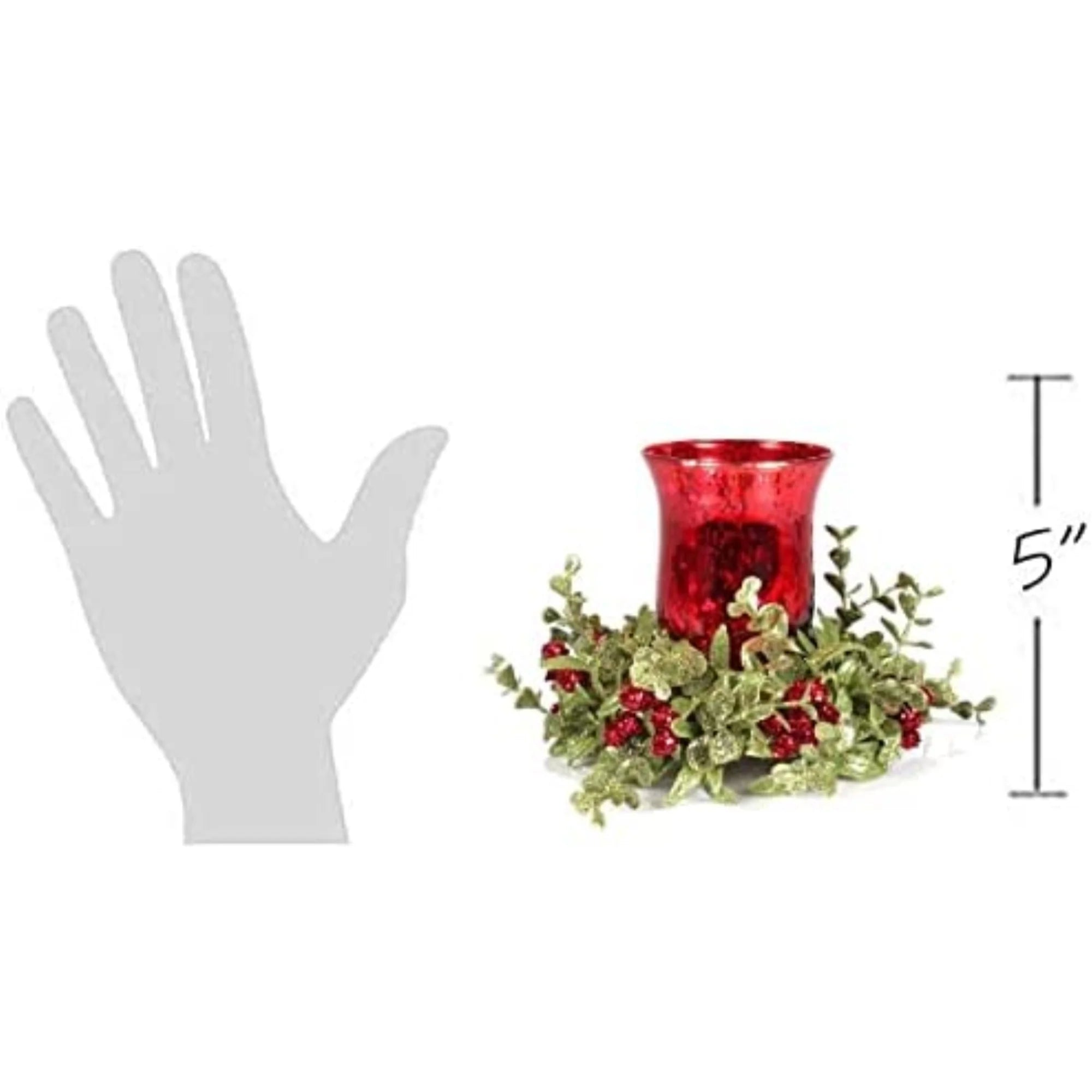 Ganz Kissing Krystals Small Mercury Glass Hurricane Tea Light Candle Holder Set, Red V210290