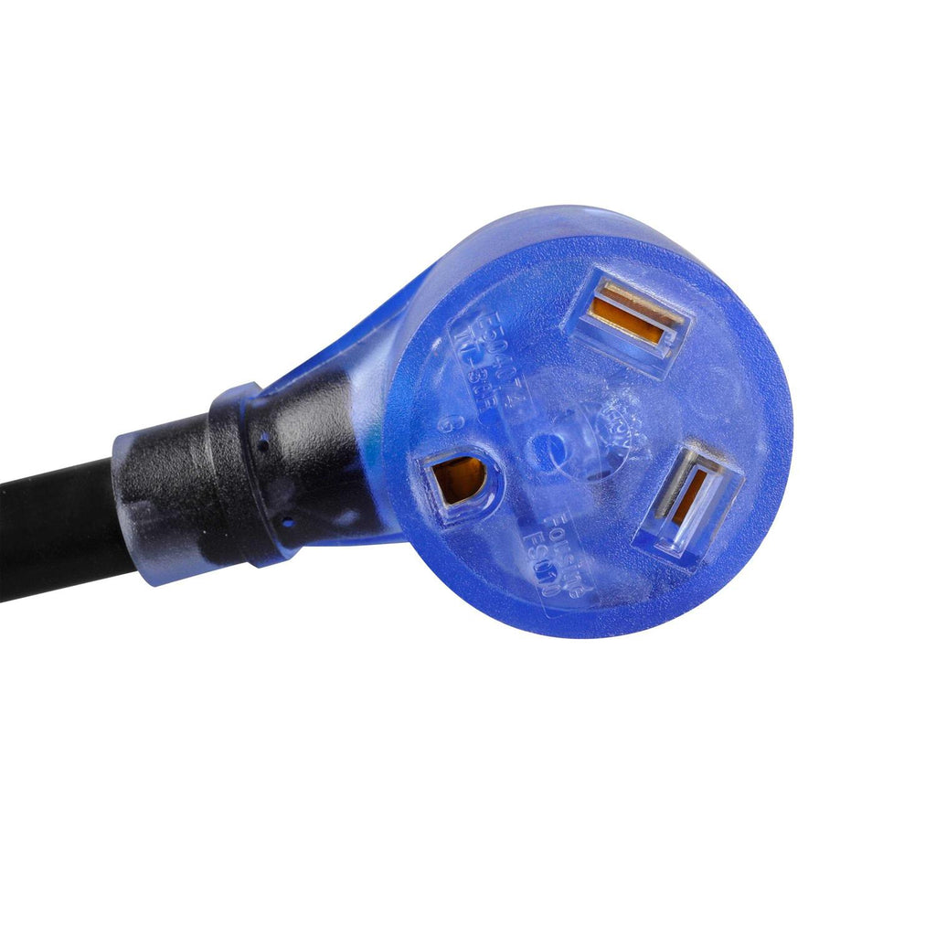 Auto Drive 10/3 STW 50 to 30-Amp RV Adapter Extension Cord with Lighted End K3508