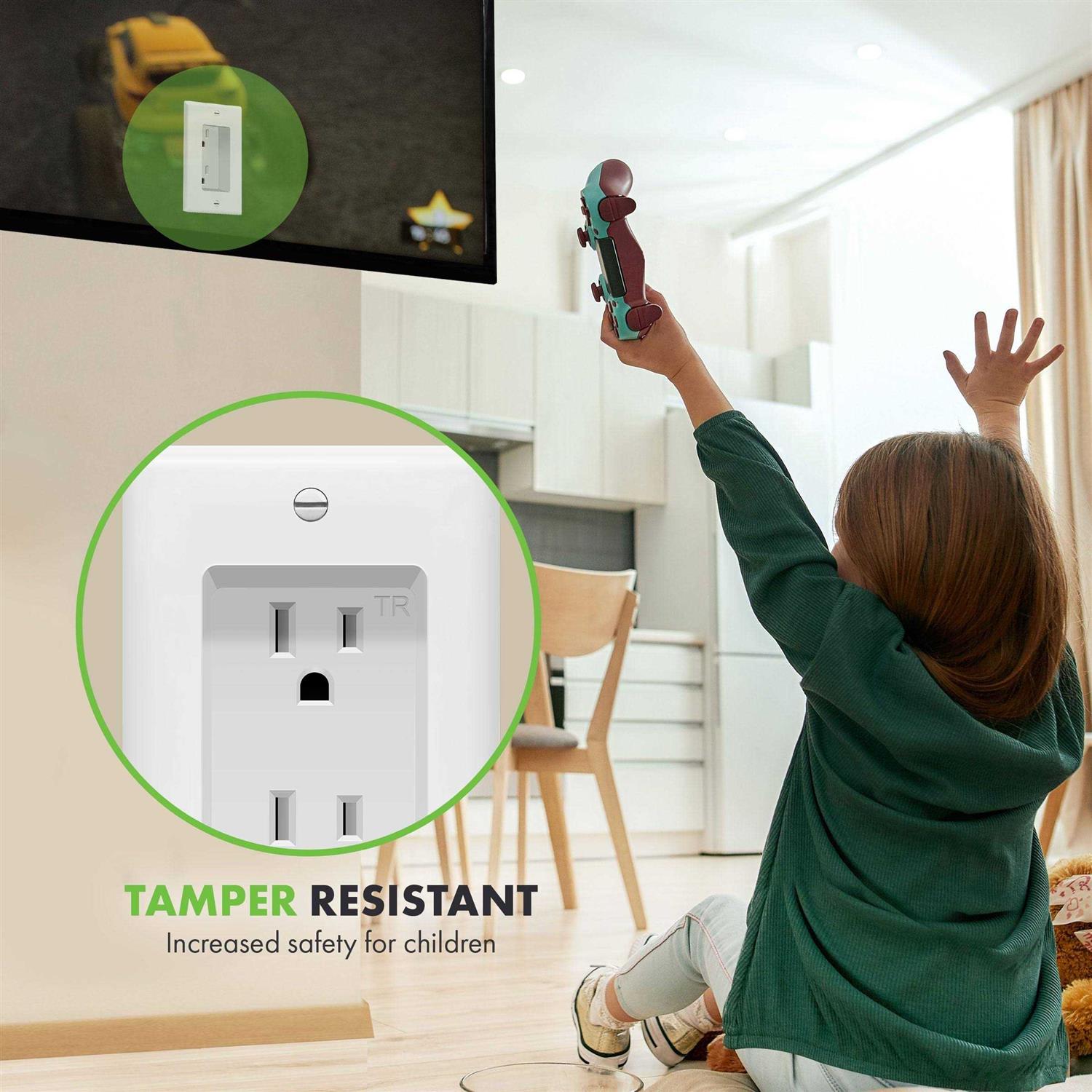 TOPGREENER Recessed Duplex Receptacle Outlet Tamper-Resistant 1-Gang H64741