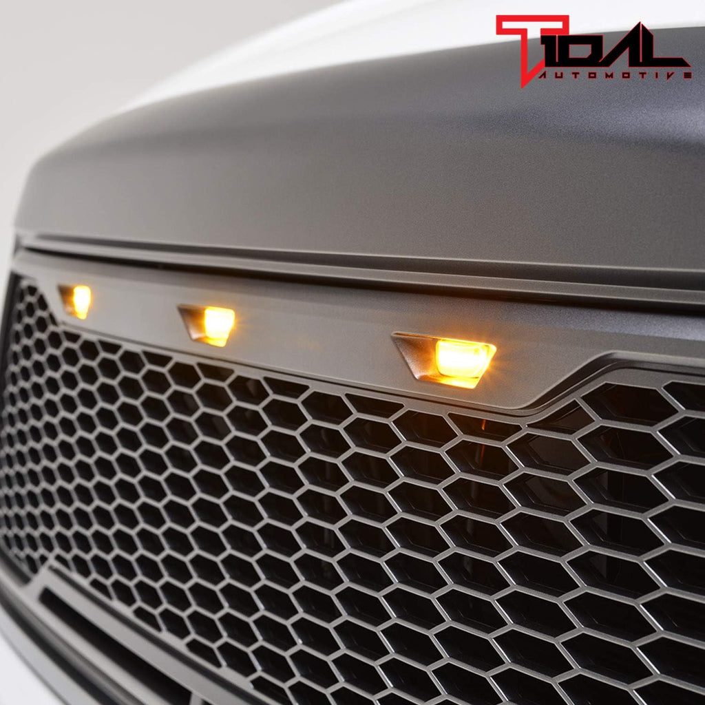 Tidal Front Grill Replacement with Amber LED Lights for 2010-2013 Tundra W7448
