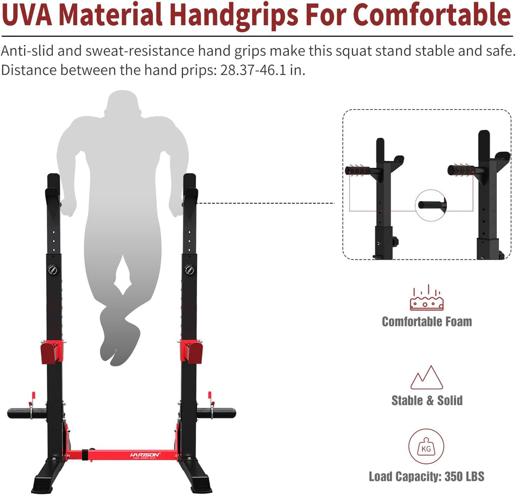 HARISON Squat Rack Adjustable Power Rack with Dip Bar Station for Home Gym J41991