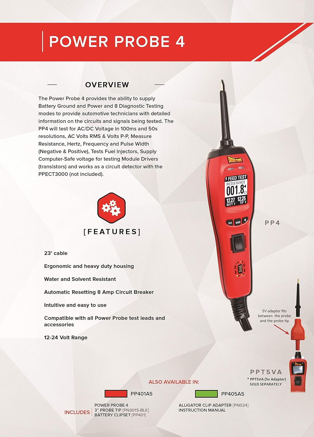 Power Probe IV w/Case & Acc - Red (PP401AS) Car Diagnostic Test Tool P40478
