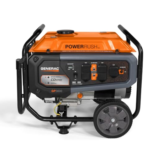 Generac 8000-Watt Gas-Powered Portable Generator with Electric Start, Orange/Black H399