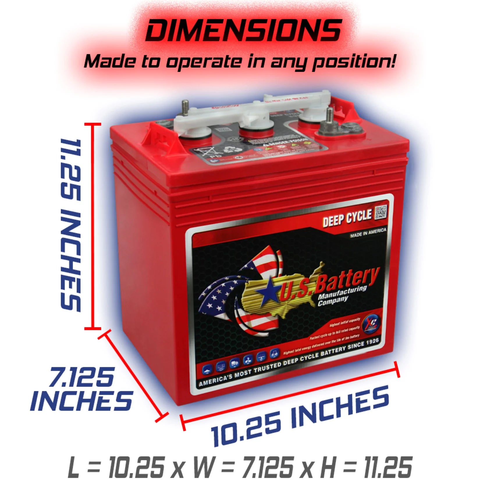 US2200XC 6V Deep Cycle Battery for Golf Cart, Solar, Marine, RV - 4 Pack O912