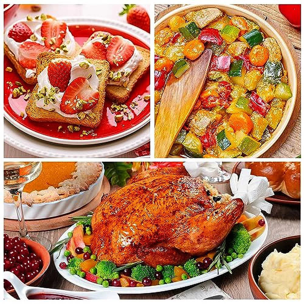 SUNVIVI 20 Quart Electric Turkey Roaster Oven with Self-Basting Lid, Stainless Steel, Red M430