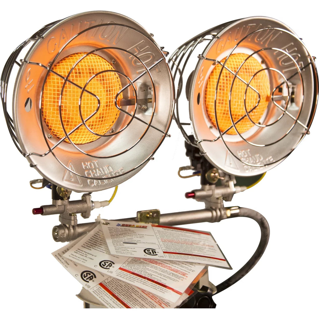 Dura Heat TT-30CSA Double Burner Propane Tank Top Radiant Heater W69640
