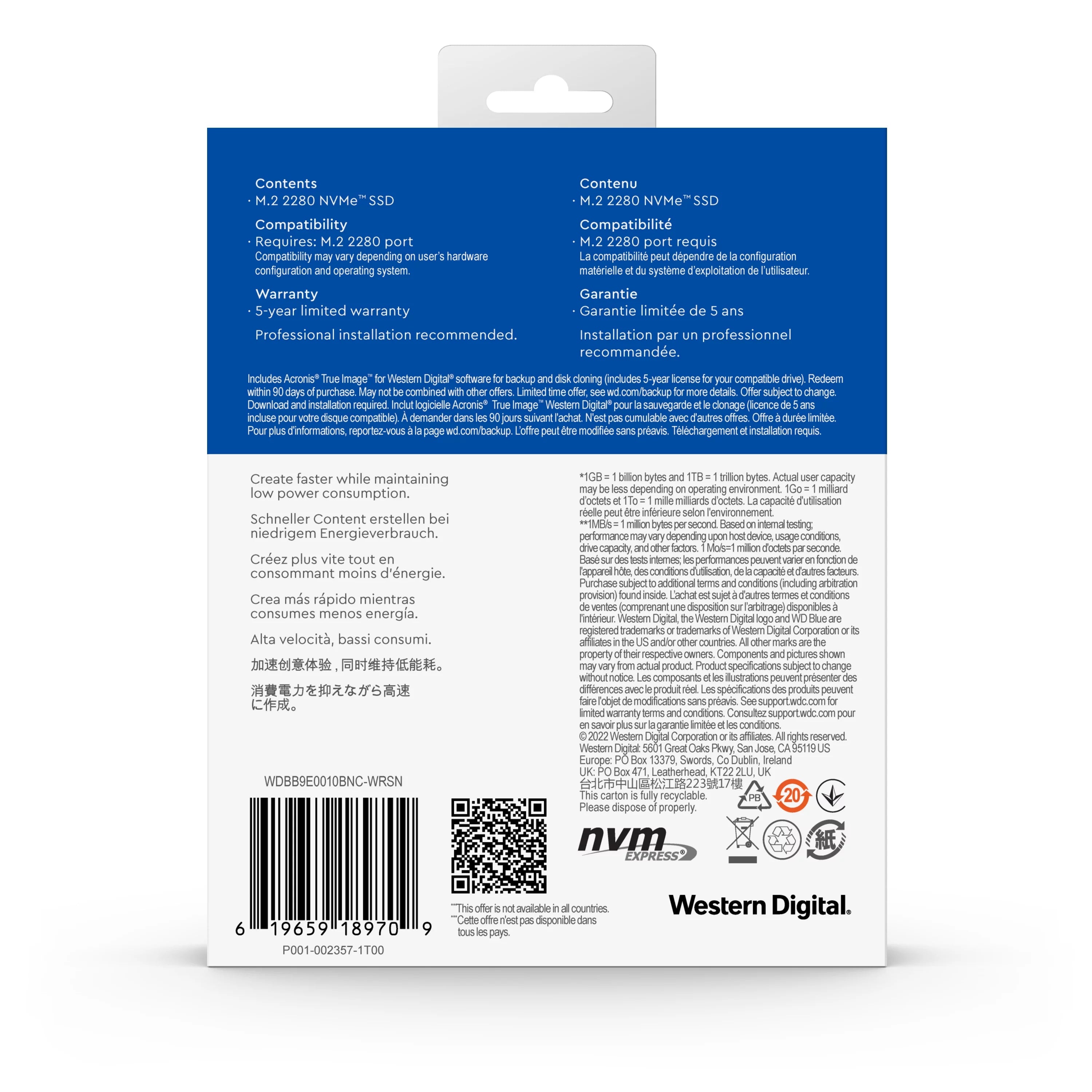 WD Blue 1TB SN570 NVMe SSD N1171
