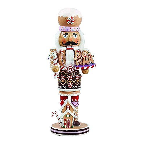 Kurt Adler 16-Inch Wooden Gingerbread Christmas Nutcracker Brown/Beige P61668