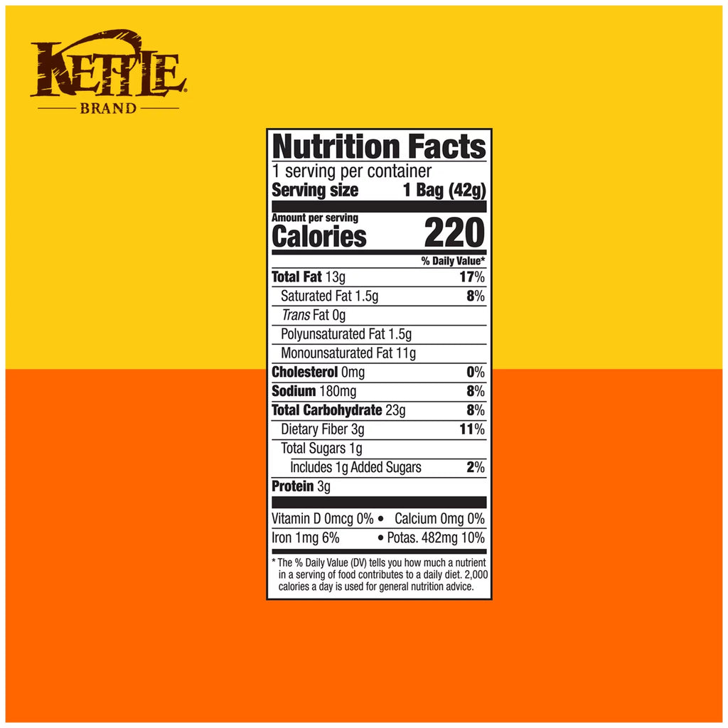 Kettle Brand Potato Chips, Barbeque, 1.5 oz Snack Bag T13118