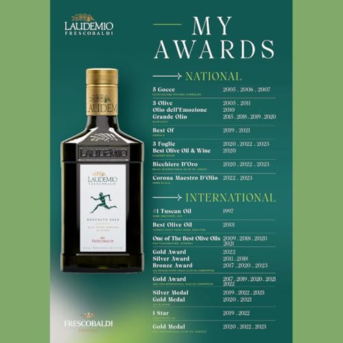 FRESCOBALDI Laudemio Extra Virgin Olive Oil, 16.9 FL Oz, Product of Tuscany, Italy R929847