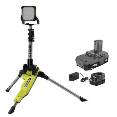 RYOBI ONE+ 18V Cordless Hybrid LED Tripod Stand Light P782 K43772
