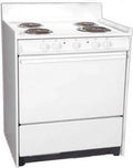 Summit WEM2171Q 30" Freestanding Electric Range with 4 Burners 3.6 Cu. Ft. Capacity Manual Clean Storage Drawer Porcelain oven & 5 Indicator Lights in White