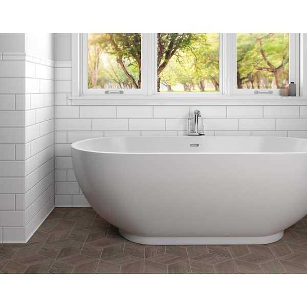 Daltile Restore Bright White 2x6 in. Glazed Ceramic Chair Rail Trim Tile N432
