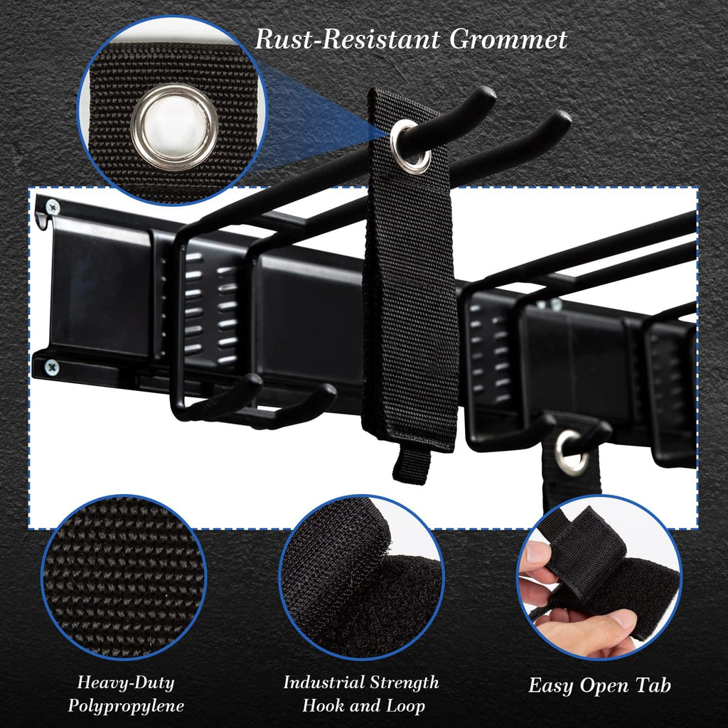 Heavy Duty Steel Garage Tool Storage Rack with Wall Hooks, Pack of 2 Q416634