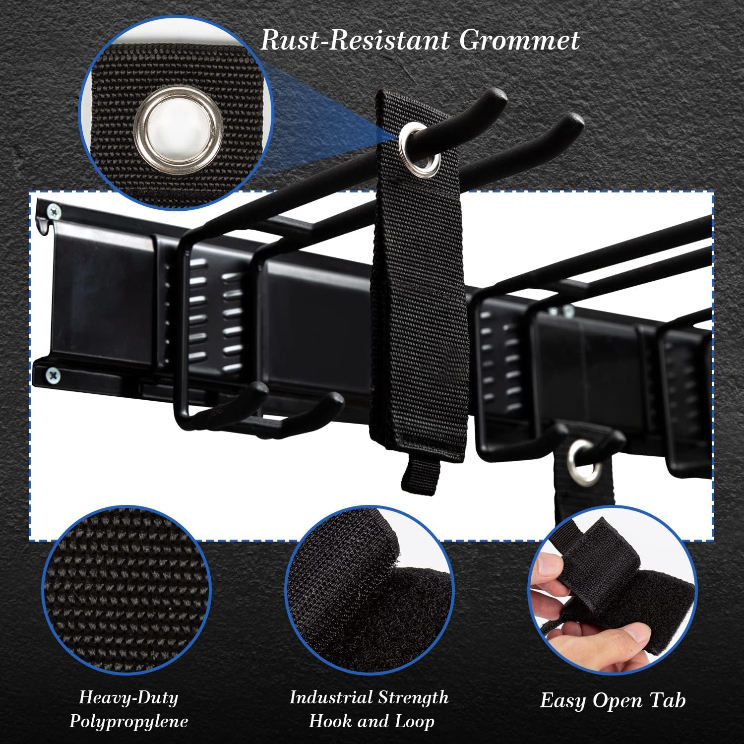 Heavy Duty Steel Garage Tool Storage Rack with Wall Hooks, Pack of 2 Q416634