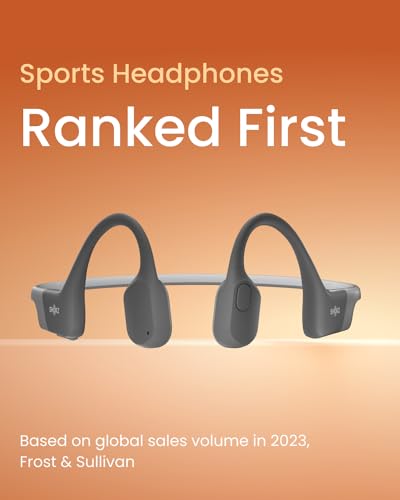 SHOKZ OpenRun Open-Ear Bone Conduction Sport Headphones, Sweat Resistant, Black B872