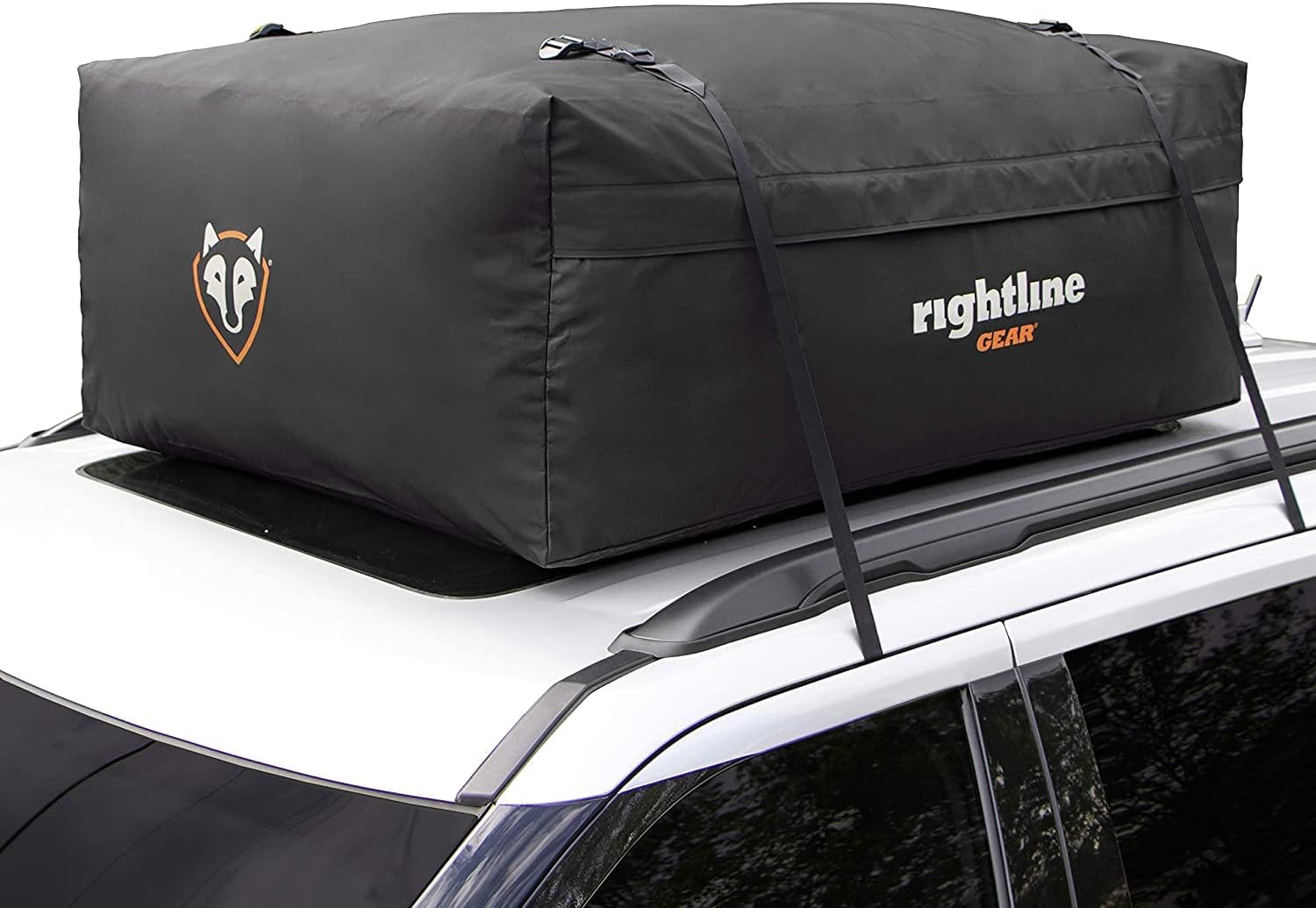 Rightline Gear Range 3 Car Top Carrier & Moki Door Step Bundle, Water-Resistant, 18 Cu. Ft. F1392