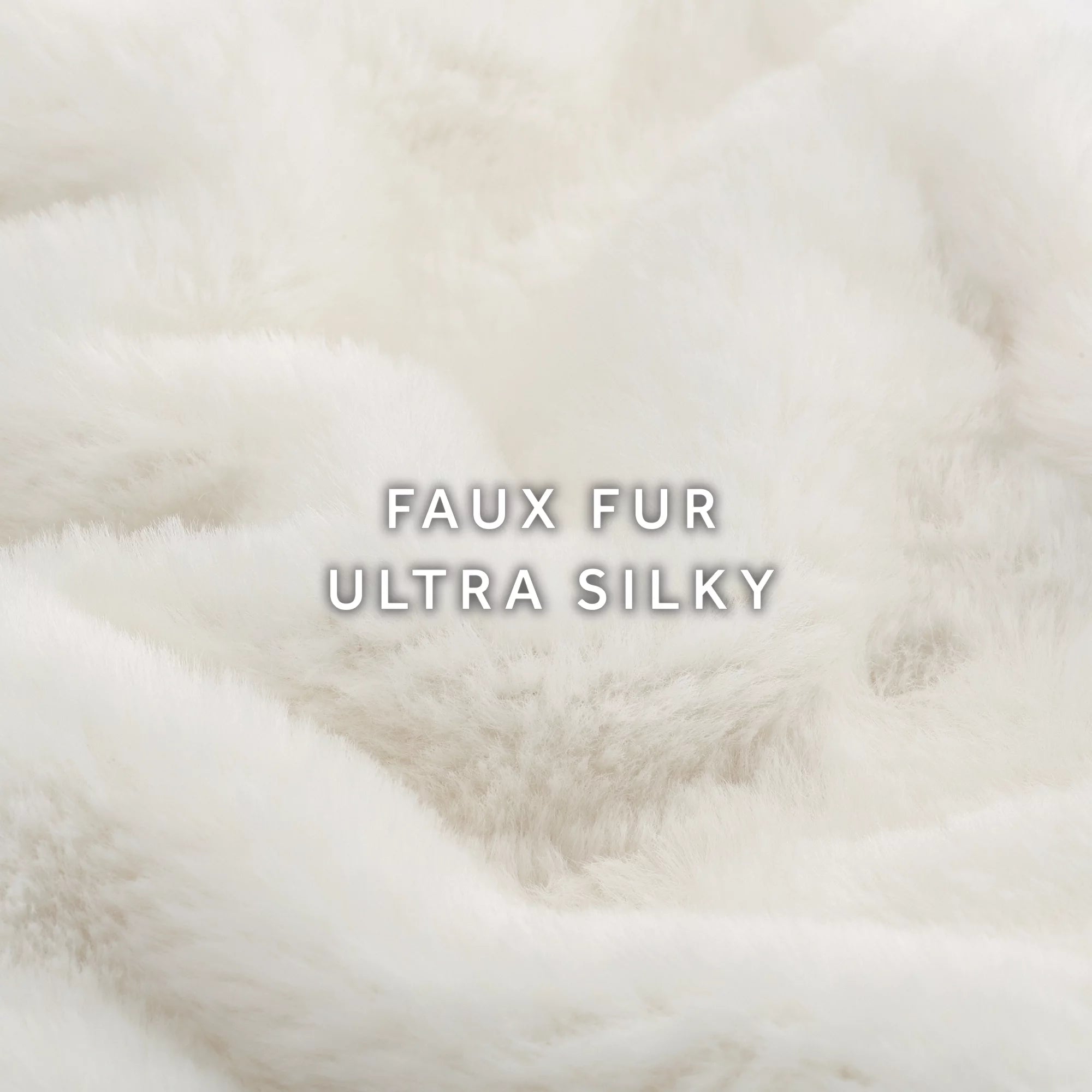 Sunbeam White Faux Fur Heated Throw Y313388