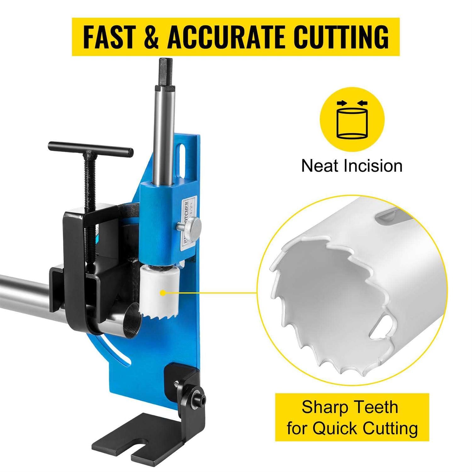 VEVOR Tube Notcher Kit 60 Degree with Bi-Metal Hole Saw P8556