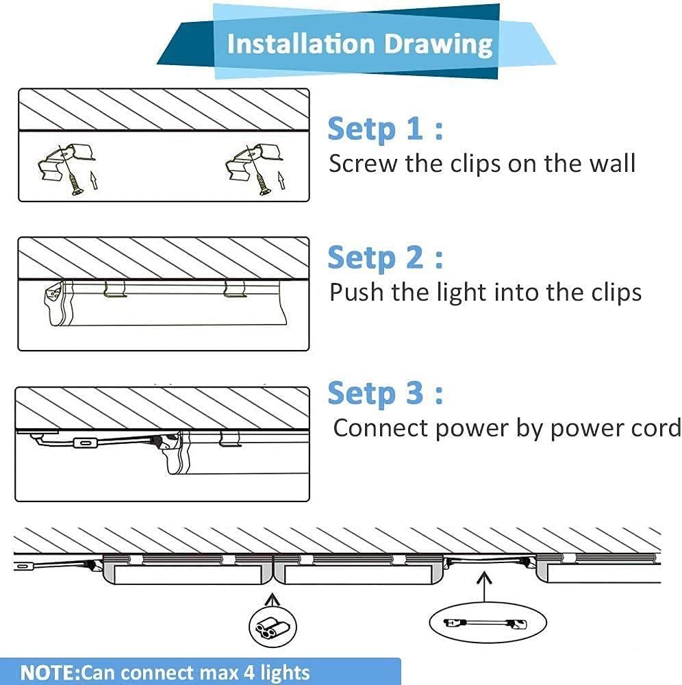 8FT LED Shop Light 72W 8500LM 5000K Linkable T8 Integrated Tube, 10-Pack I42662