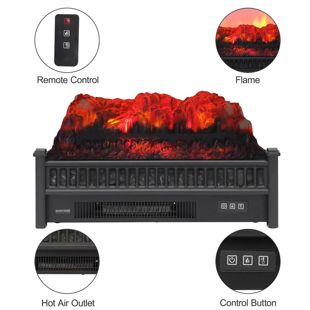Seizeen Electric Fireplace Heater with Remote Control, 23IN Log Set M210655
