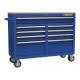 Yukon 46 in. 9 Drawer Mobile Storage Cabinet with Solid Wood Top F354850