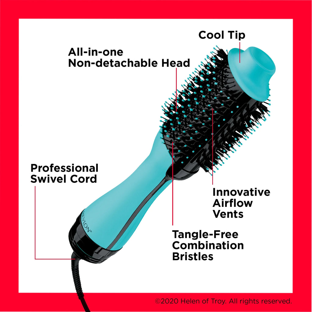 Revlon One-Step Ceramic Hair Dryer & Volumizer Hot Air Brush, Mint V563