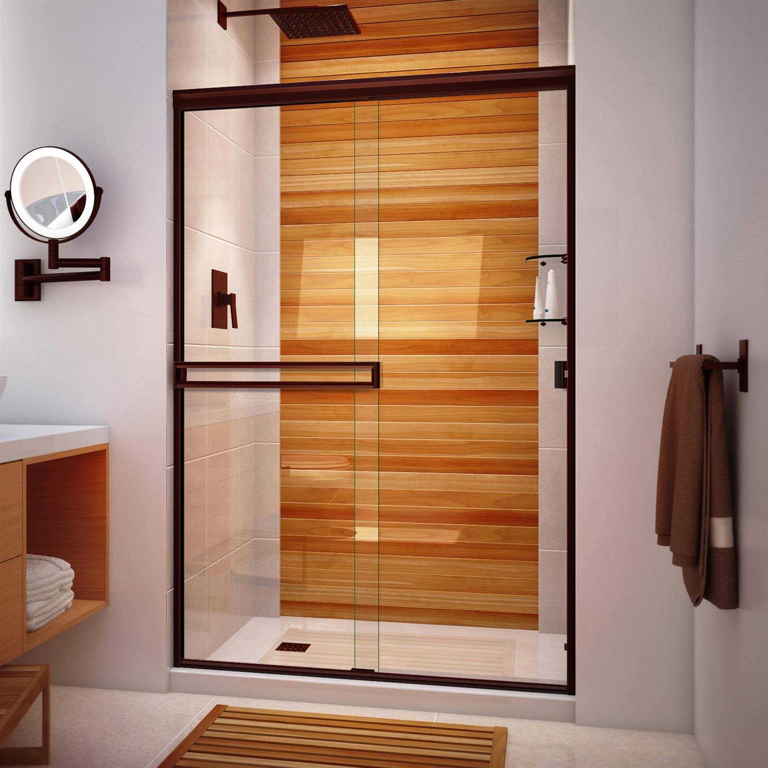 Arizona Shower Door SE48X703ORCL 46 W x 70 H Bypass Semi-Frameless Shower Door Glass Type - Shop Hardware Tools Online Store