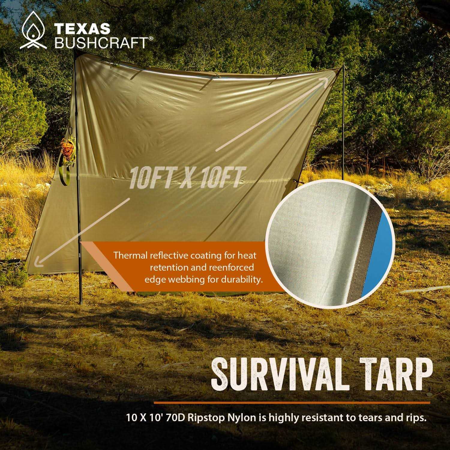 Texas Bushcraft Survival Tarp Adult Unisex N243
