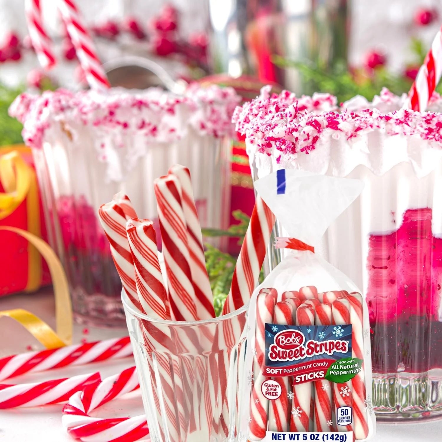 Bob's Sweet Stripes Soft Mint Candy Sticks 5oz Peppermint Flavored Christmas Candies 6 Bags I314