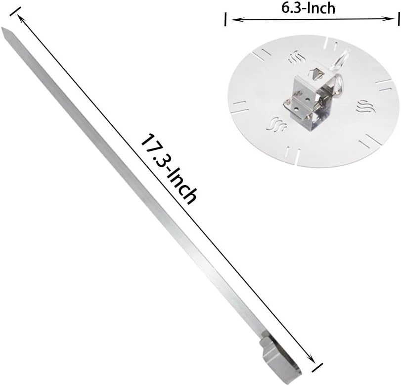 onlyfire Stainless Steel Rotating Skewer for Rotisserie Grill, 2 Pack O845255