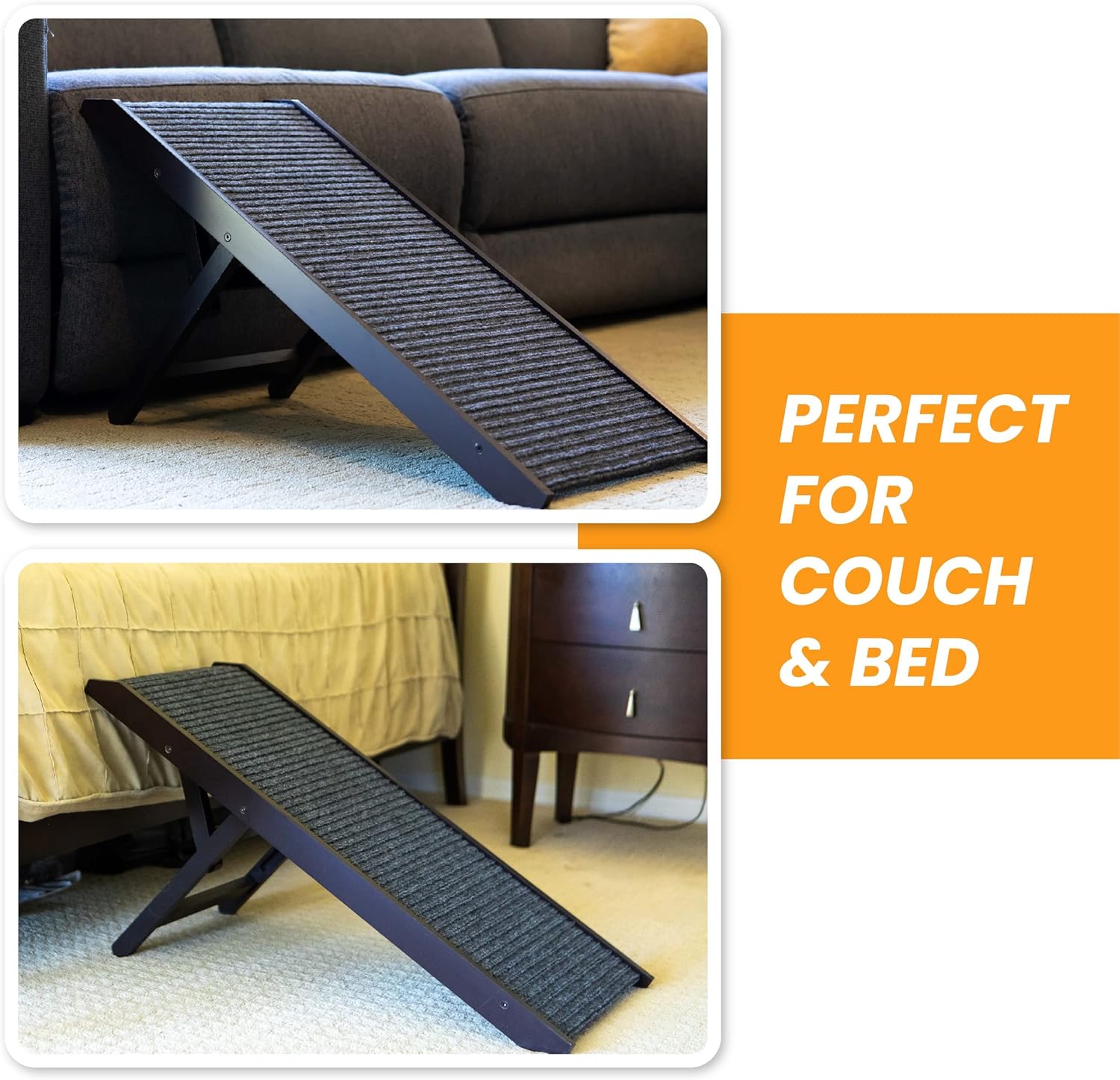 Adjustable Folding Dog Ramp for Bed, Couch, and Pets X892084
