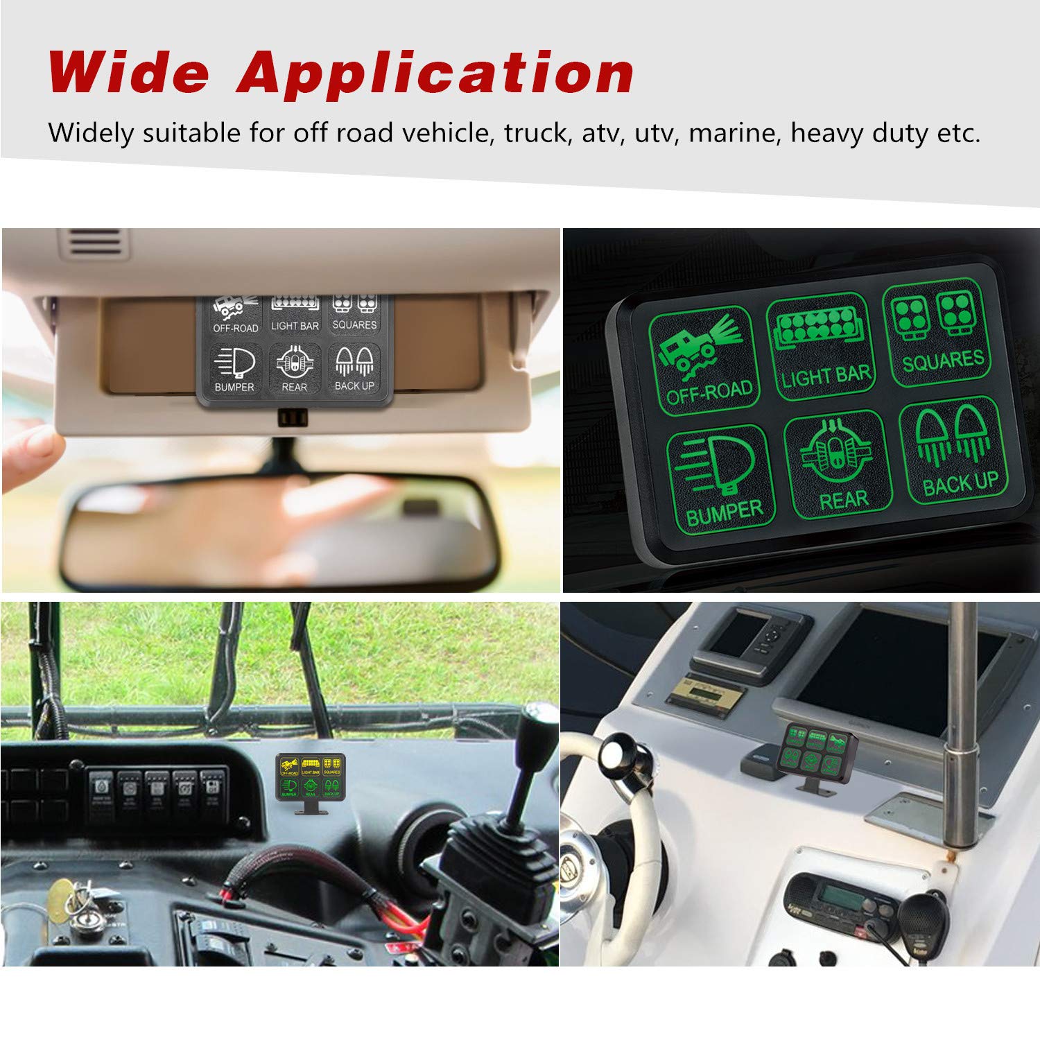 6 Gang Switch Panel Kit with Relay System for Car Marine Boat ATV UTV Truck R242