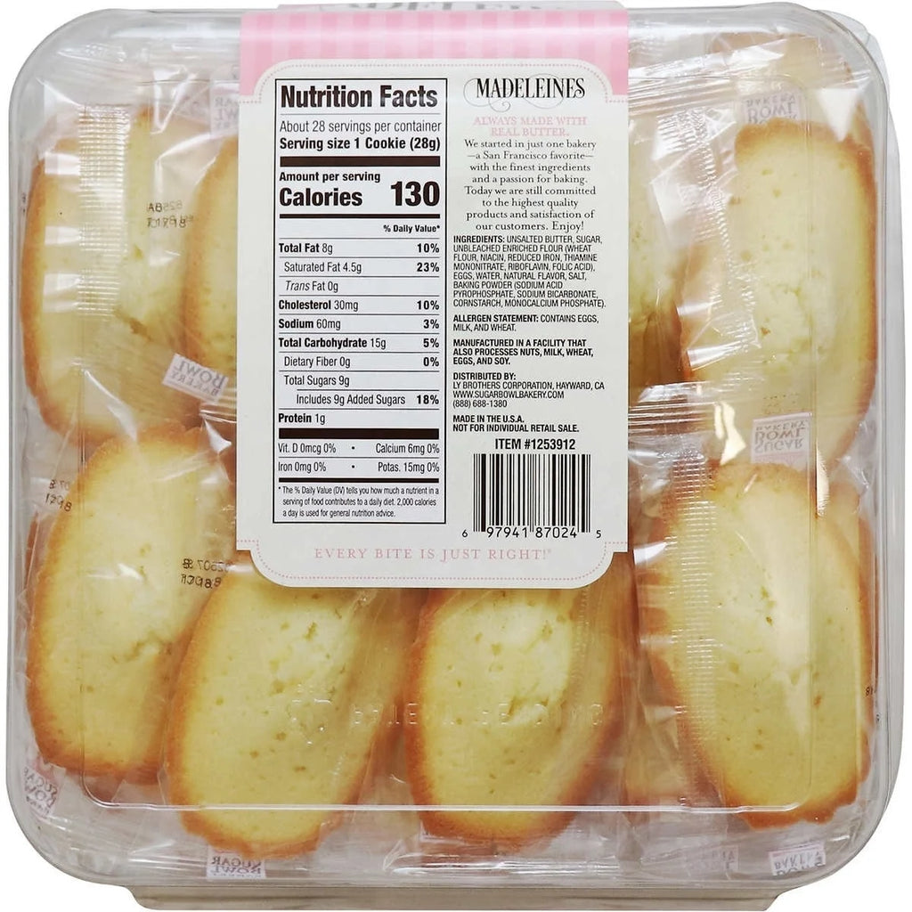 Sugar Bowl Bakery Madeleine Cookies 1 oz (28 Count) Y2977