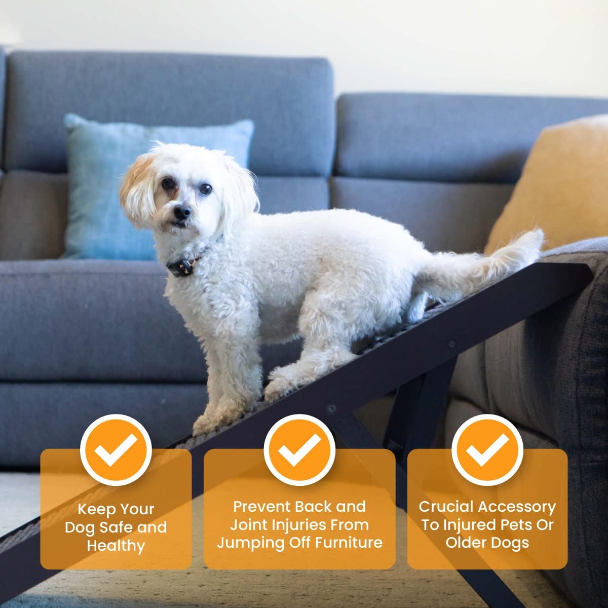 Adjustable Folding Dog Ramp for Bed, Couch, and Pets X892084