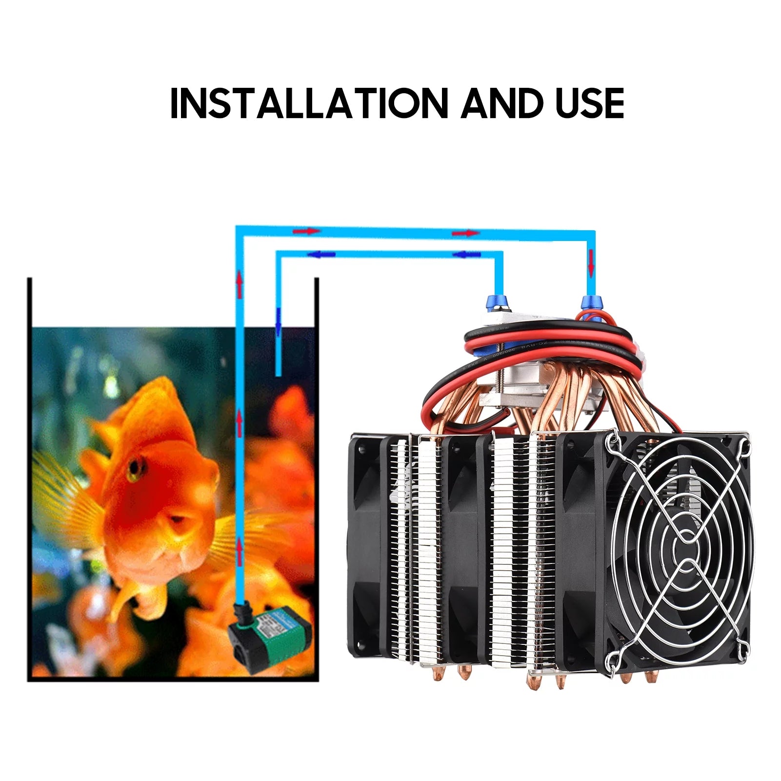 Carevas 180W Semiconductor Refrigeration Fish Tank Chiller for 40L Aquarium I3932