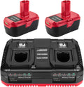 ANTRobut 2Pack 6.0Ah Replacement Craftsman 19.2 Volt Lithium Battery and Dual Battery Charger 140152004 for Craftsman Battery DieHard C3 XCP 130279005 1323903 130211004 11375 11376 315.113753