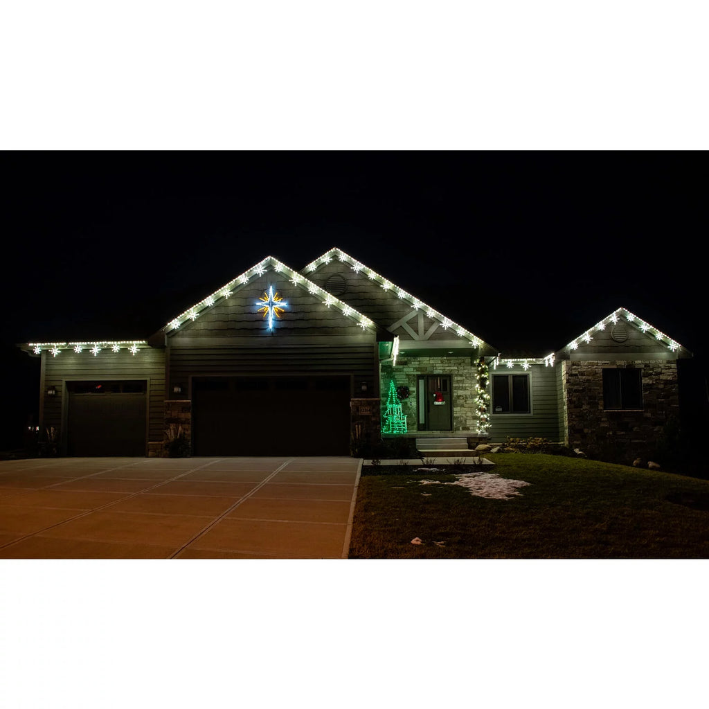Fraser Hill Farm Christmas Giant Outdoor LED Bethlehem Star Light, White/Gold D8606