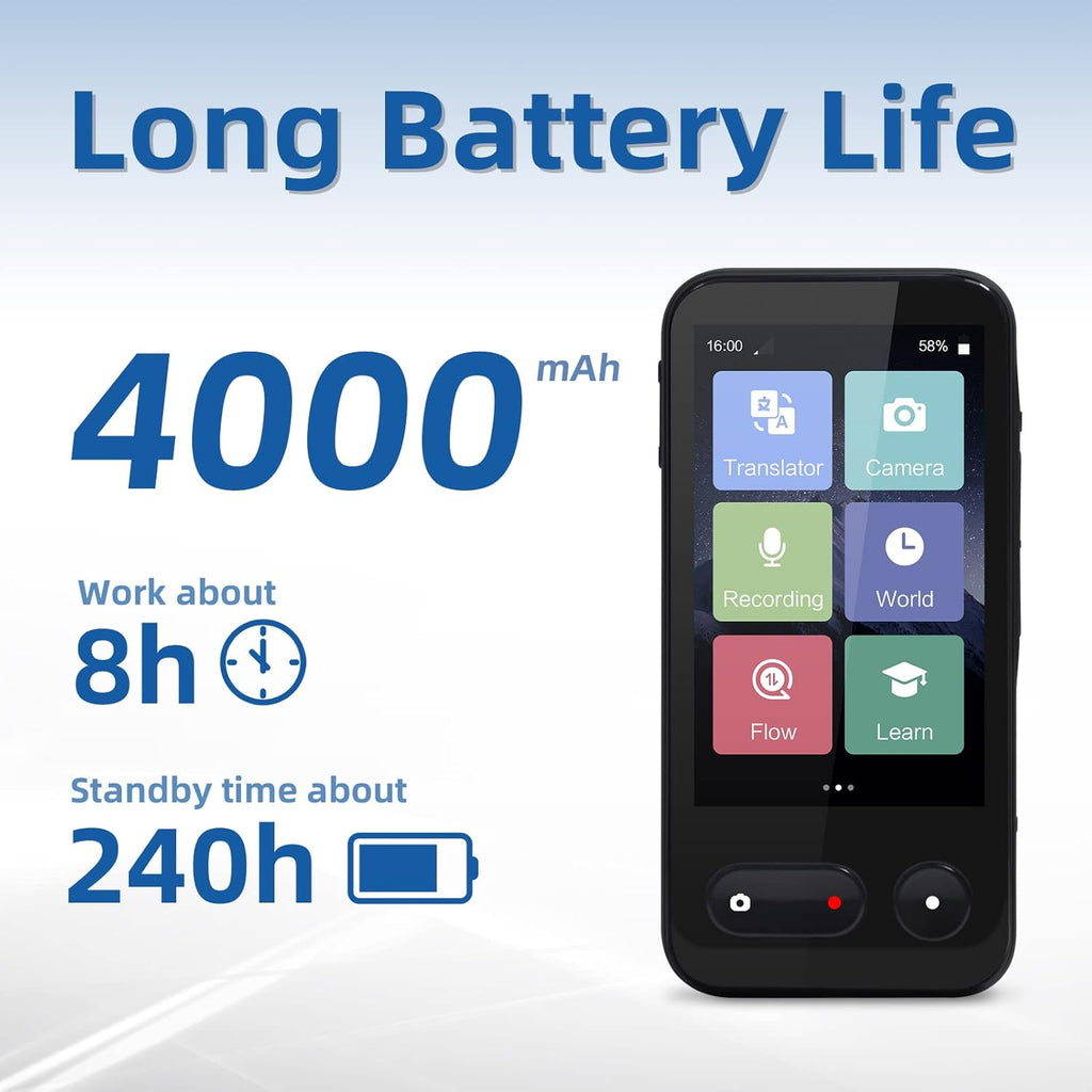 Language Translator Device, 138 Languages, Portable Two-Way, WiFi & SIM Q873