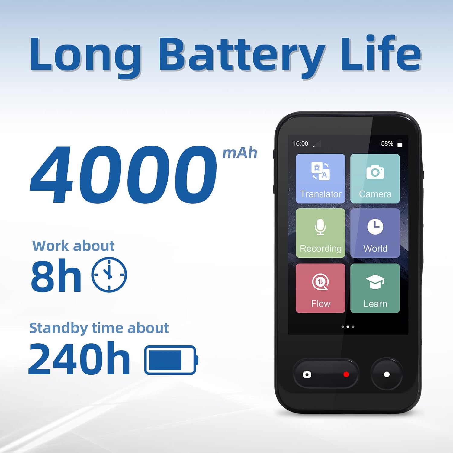 Language Translator Device, 138 Languages, Portable Two-Way, WiFi & SIM Q873
