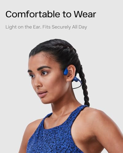 SHOKZ OpenRun Open-Ear Bone Conduction Sport Headphones, Sweat Resistant, Black B872
