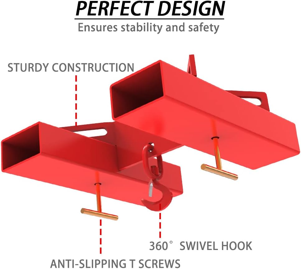ELITEWILL Forklift Lifting Hook, 6600lbs Capacity, Red with Swivel Hook Q7213