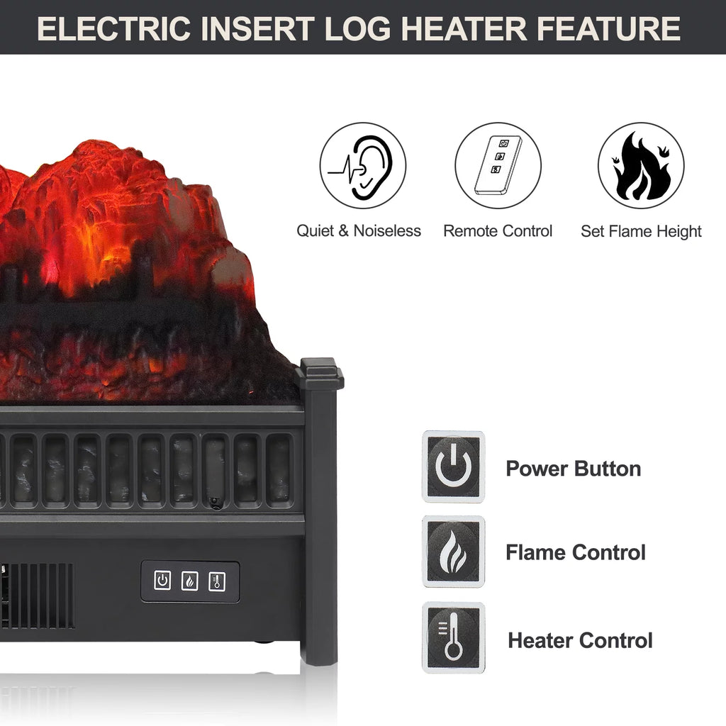 Seizeen Electric Fireplace Heater with Remote Control, 23IN Log Set M210655