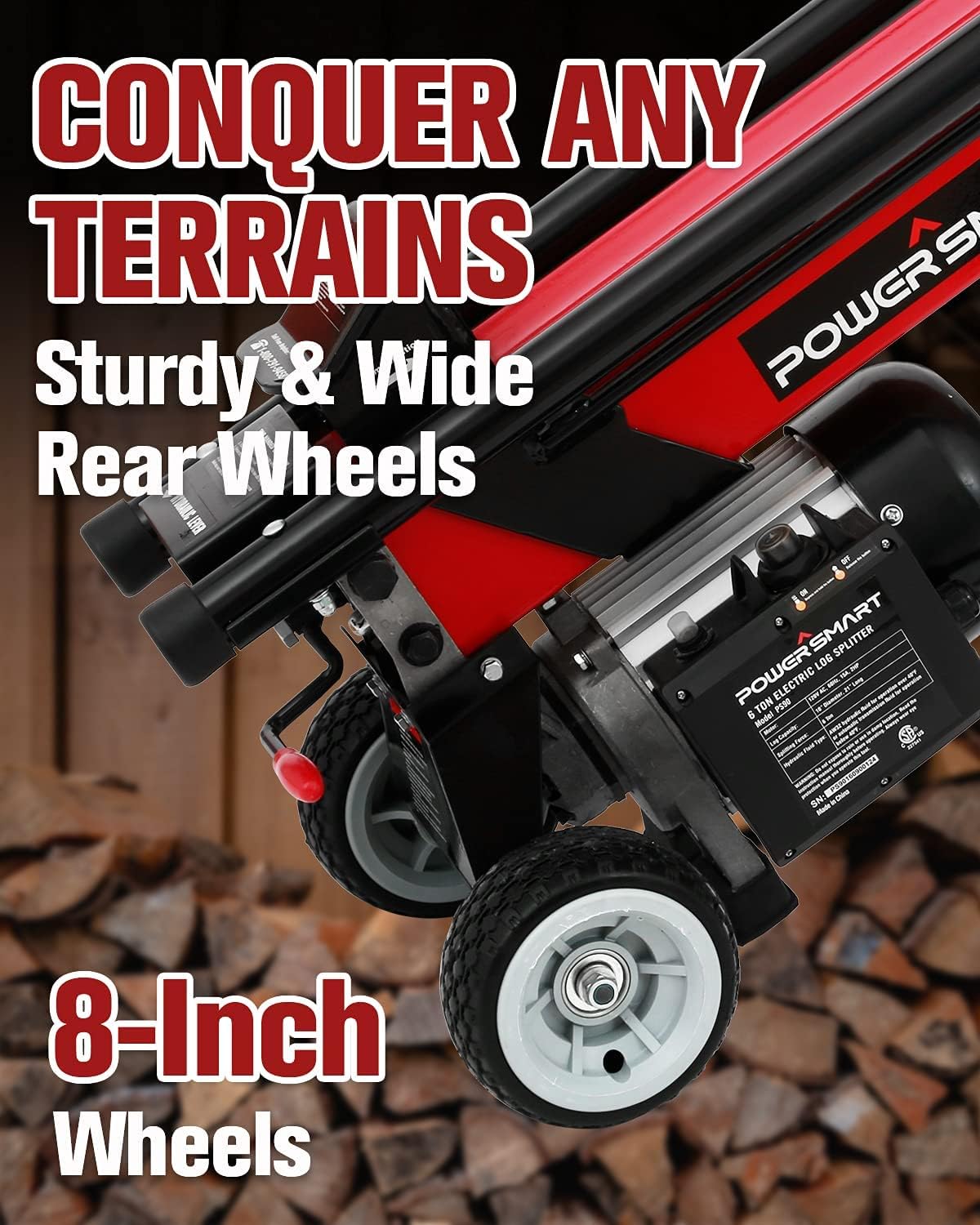 PowerSmart 6-Ton Electric Log Splitter with Steel Wedge F24508