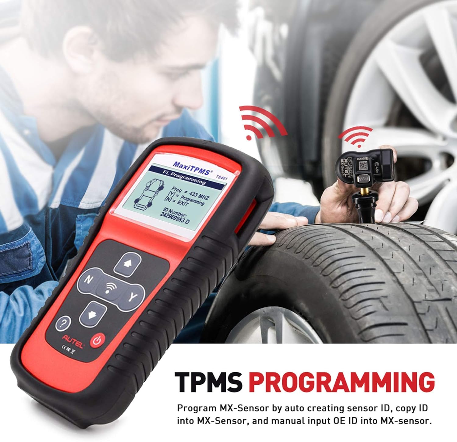 Autel MaxiTPMS TS401 TPMS Relearn Tool for Sensor Reset and Activation G640782