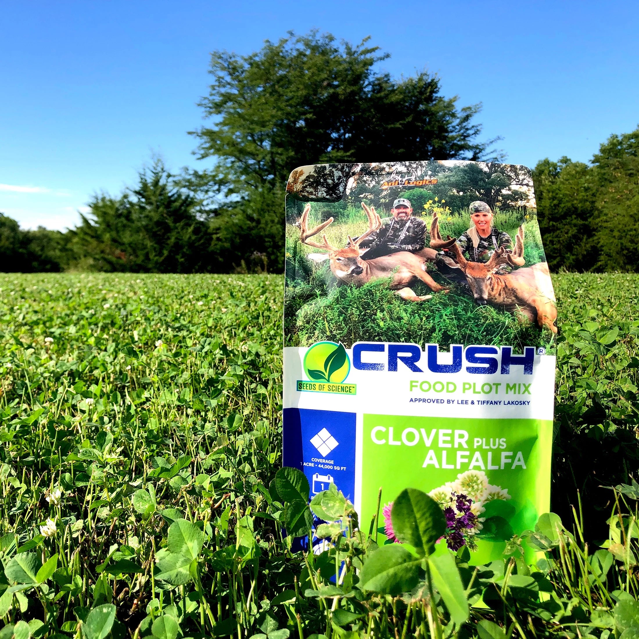 Ani-Logics Outdoors Crush Seeds of Science Clover plus Alfalfa Deer Food Plot, 10 lb Bag S510